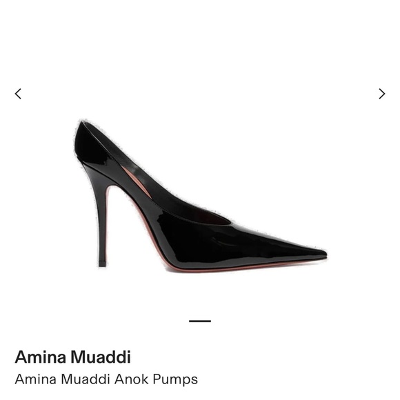 Amina Muaddi Glossy Black Heels - Picture 1 of 1